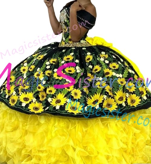 Beautiful Embroidery Charro Quinceanera Dress