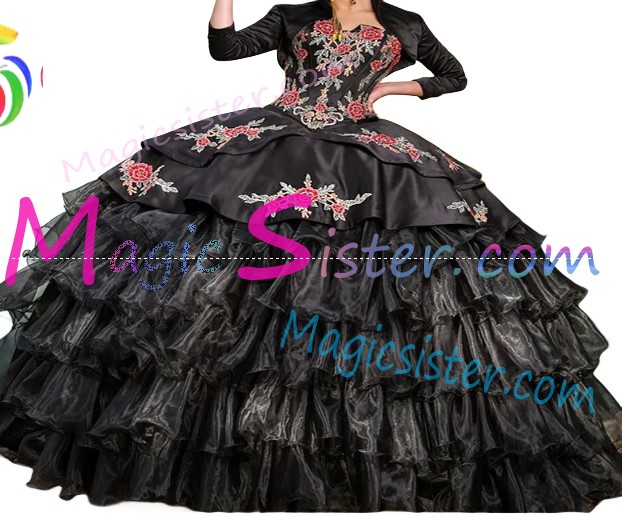 Beautiful Embroidery Charro Quinceanera Dress