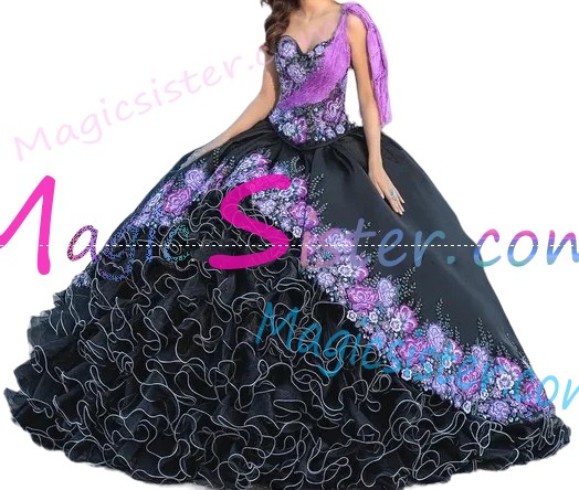 Beautiful Embroidery Charro Quinceanera Dress