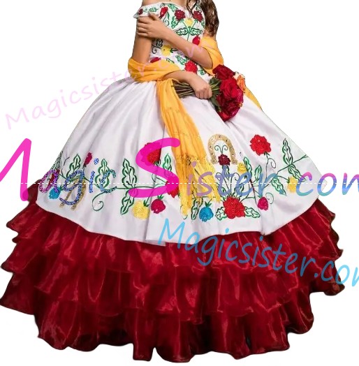 Beautiful Embroidery Charro Quinceanera Dress