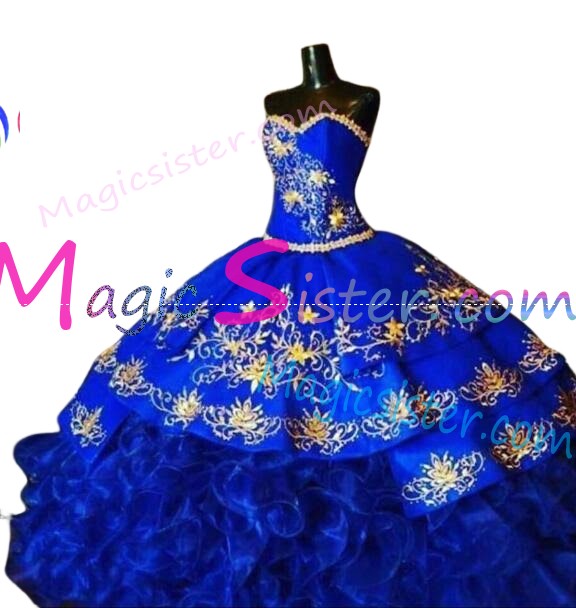 Beautiful Embroidery Charro Quinceanera Dress