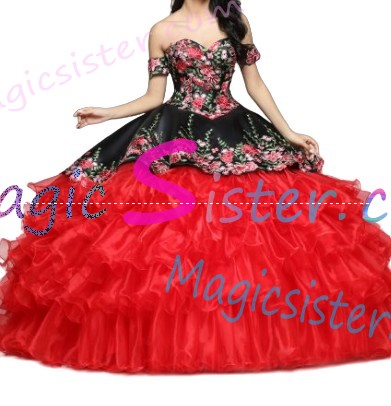 Beautiful Embroidery Charro Quinceanera Dress