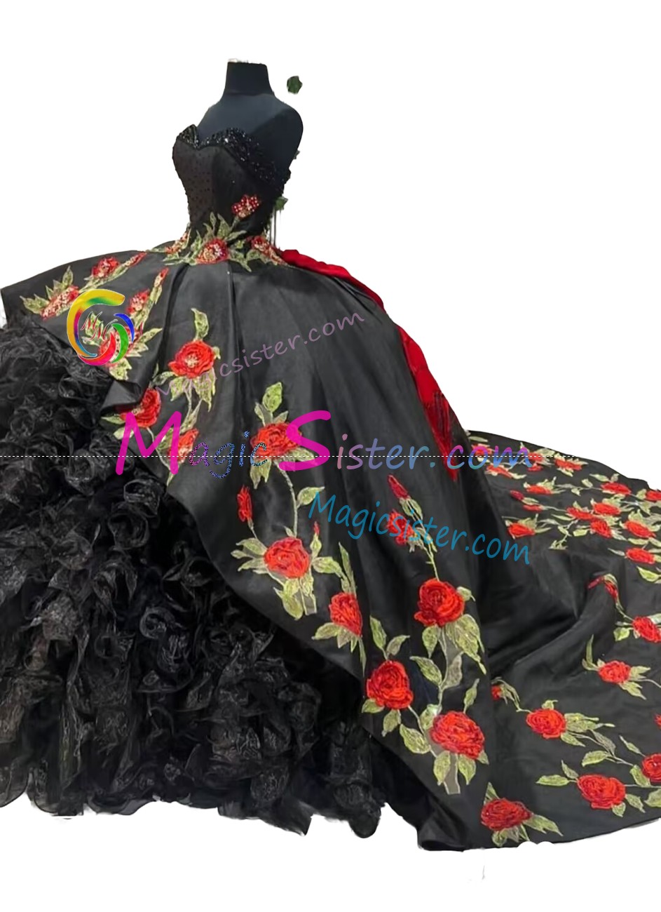 Hot selling Embroidery Charro Quinceanera Dress