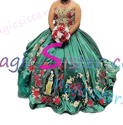 Hotselling Embroidery Charro Quinceanera Dress