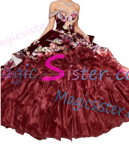 Hotselling Embroidery Charro Quinceanera Dress