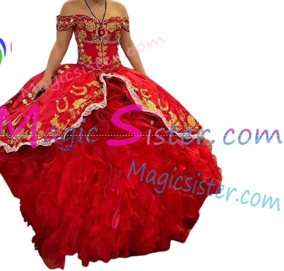 Hotselling Embroidery Charro Quinceanera Dress