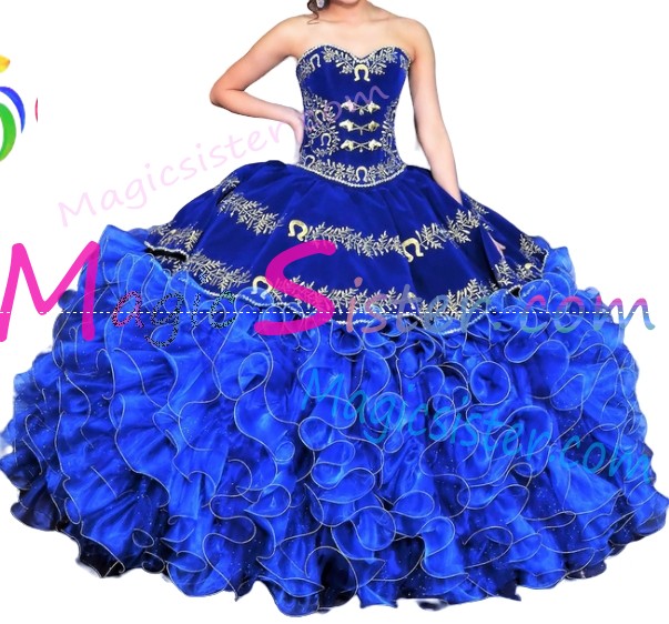 Hotselling Embroidery Charro Quinceanera Dress