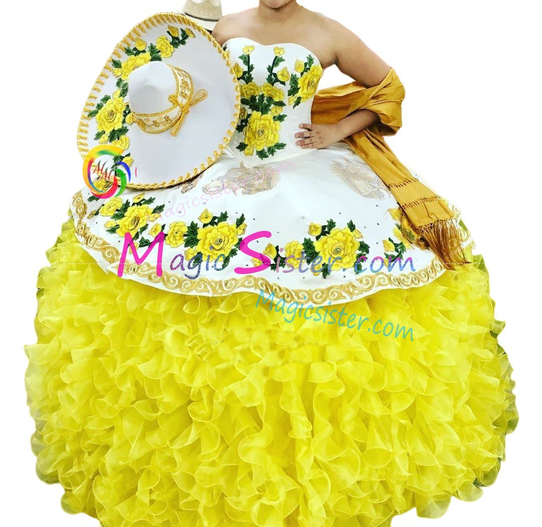 Hotselling Embroidery Charro Quinceanera Dress