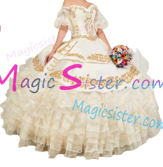 Beautiful Embroidery Charro Quinceanera Dress