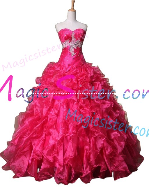 Factory Wholesale Topselling Fushsia Quinceanera Dress