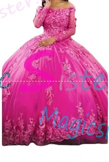 Factory Wholesale Topselling Fushsia Quinceanera Dress
