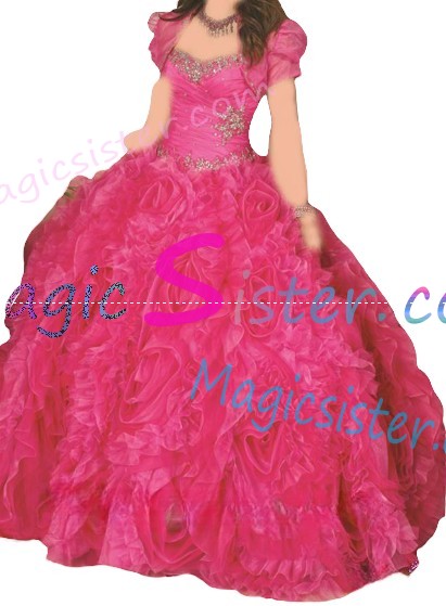 Factory Wholesale Topselling Fushsia Quinceanera Dress