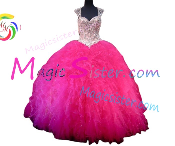 Factory Wholesale Topselling Fushsia Quinceanera Dress