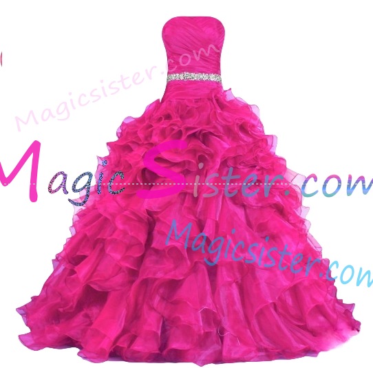 Factory Wholesale Topselling Fushsia Quinceanera Dress