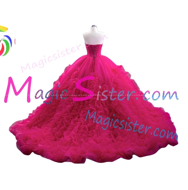 Hotselling Fushsia Quinceanera Dress