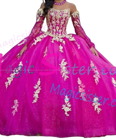 Hotselling Fushsia Quinceanera Dress