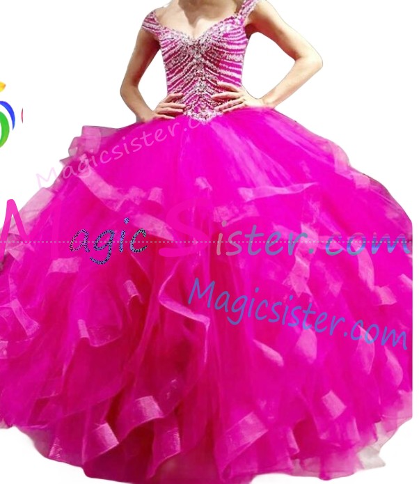 Hotselling Fushsia Quinceanera Dress