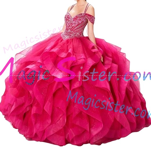 Hotselling Fushsia Quinceanera Dress