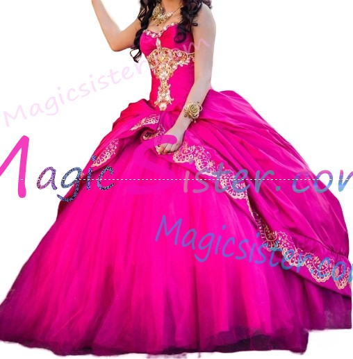 Hotselling Fushsia Quinceanera Dress