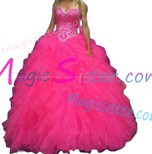 Topselling Fushsia Quinceanera Dress