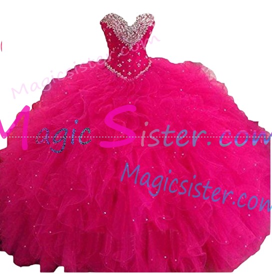 Topselling Fushsia Quinceanera Dress
