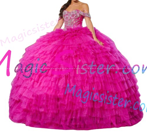 Topselling Fushsia Quinceanera Dress