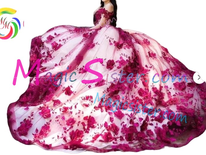 Topselling Luxury Fushsia Quinceanera Dress