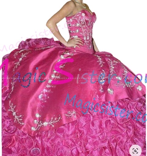 Topselling Luxury Fushsia Quinceanera Dress