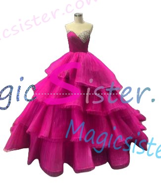Topselling Luxury Fushsia Quinceanera Dress