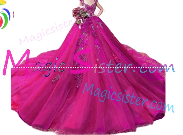 Topselling Luxury Fushsia Quinceanera Dress