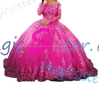 Topselling Luxury Fushsia Quinceanera Dress