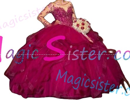 Topselling Luxury Fushsia Quinceanera Dress