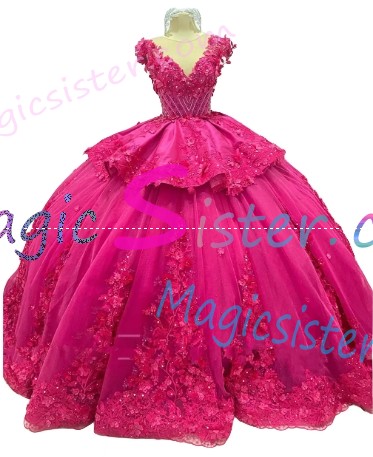 Topselling Luxury Fushsia Quinceanera Dress