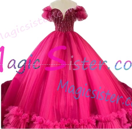 Topselling Luxury Fushsia Quinceanera Dress