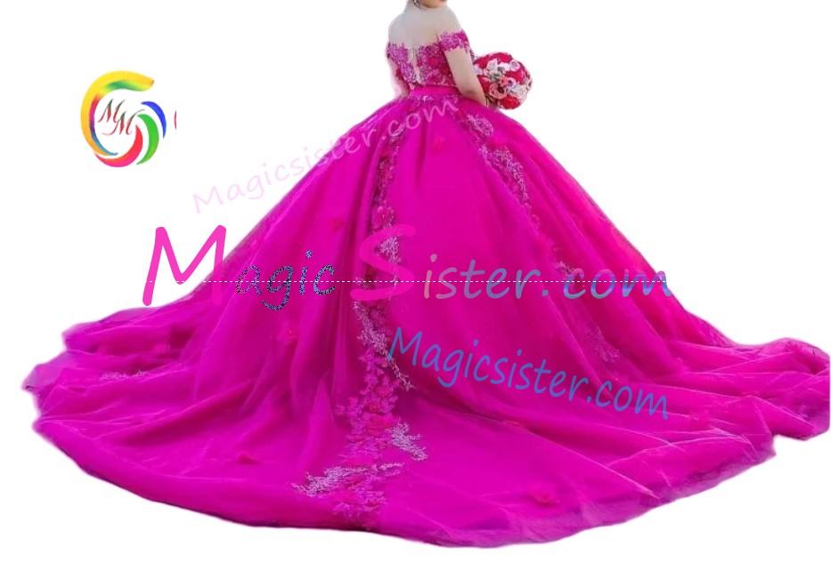 Factory Wholesale Topselling Fushsia Quinceanera Dress
