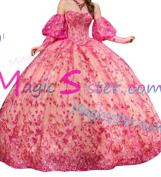 Hotselling Fushsia Quinceanera Dress