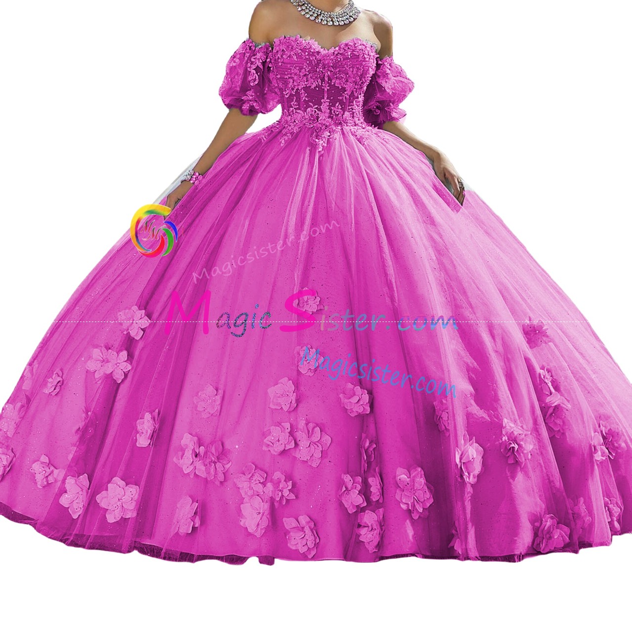 Hotselling Fushsia Quinceanera Dress