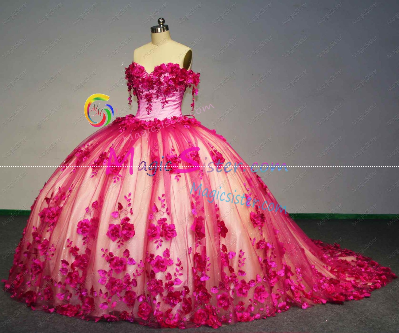 Topselling Fushsia Quinceanera Dress