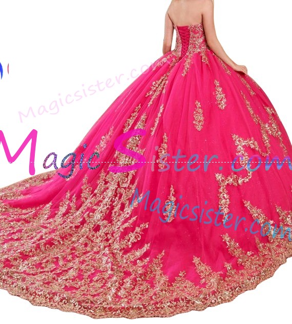 Topselling Fushsia Quinceanera Dress
