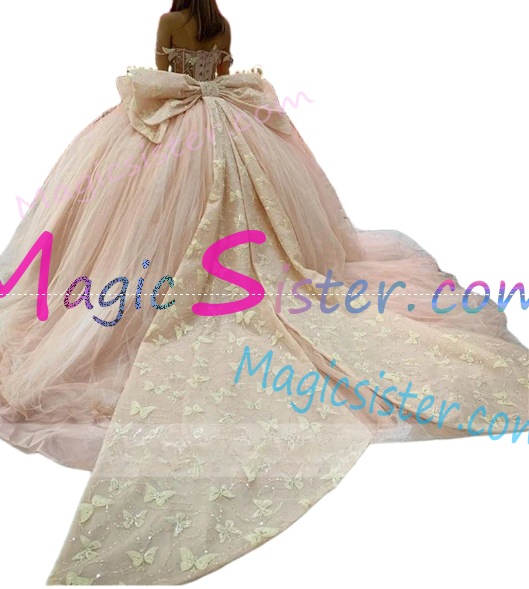 New Style Butterfly Elegant Beautiful Luxurious Quinceanera Dress