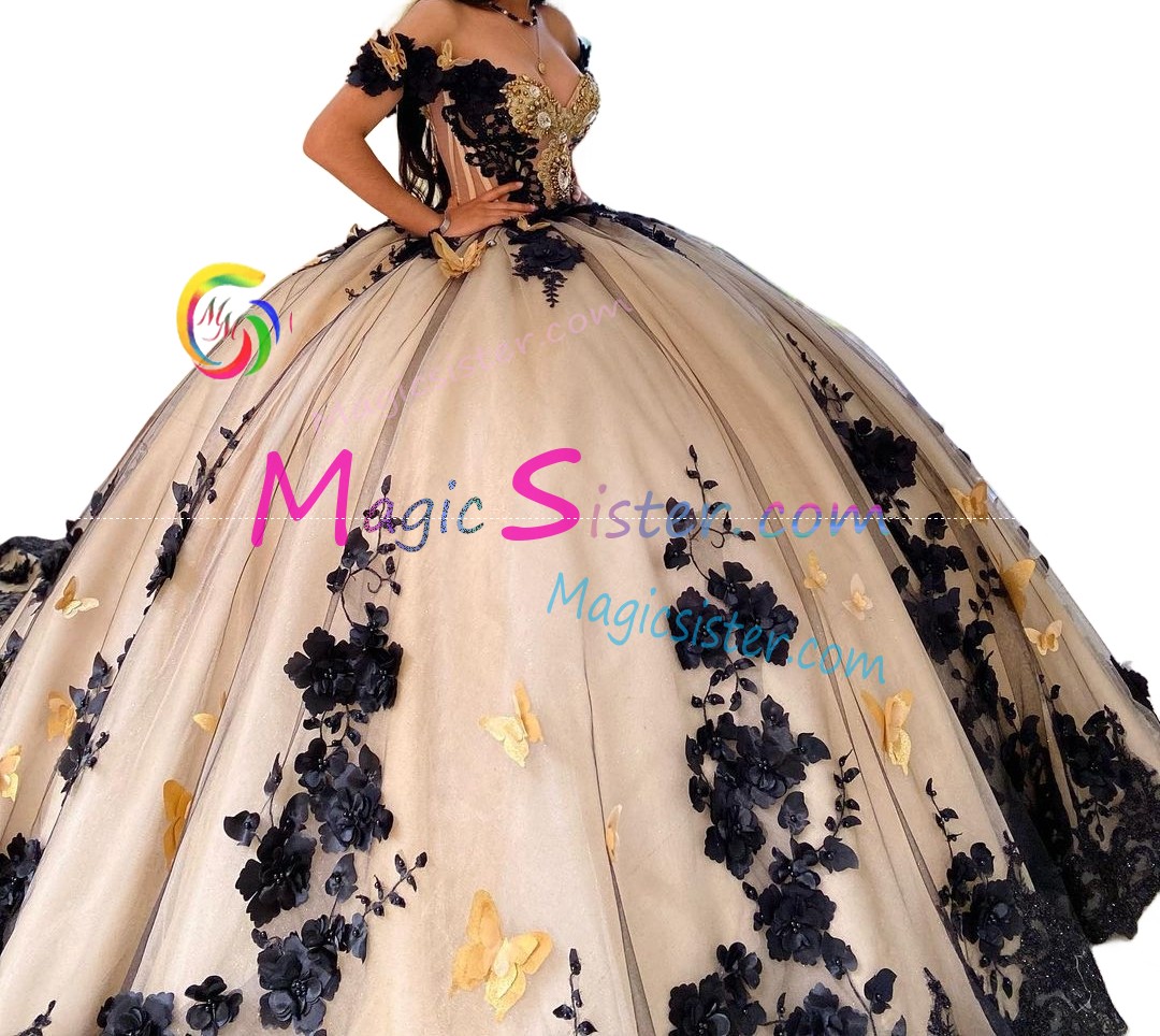 New Style Butterfly Elegant Hotselling Luxurious Quinceanera Dress