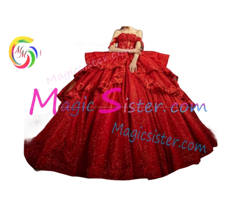 Hotselling Luxury Red Quinceanera Dress