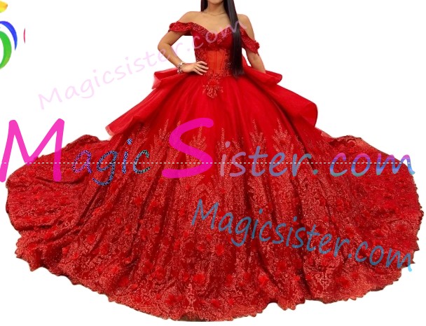 Hotselling Luxury Red Quinceanera Dress