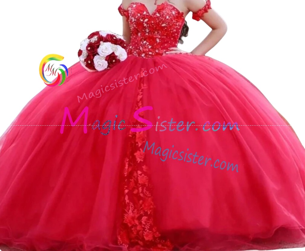 Red Luxurious Elegant Fashionable Quinceanera Dress