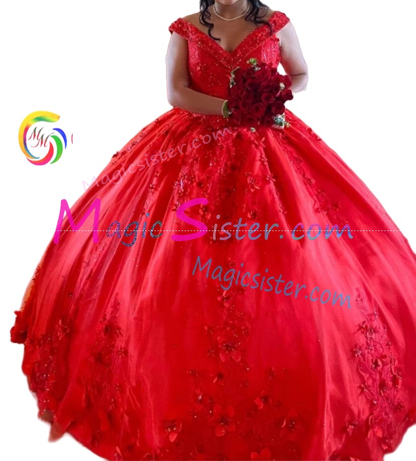 Red Luxurious Elegant Fashionable Quinceanera Dress