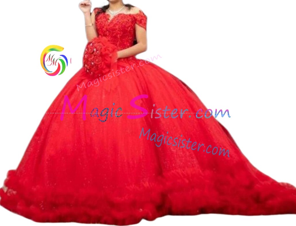 Red Luxurious Elegant Fashionable Quinceanera Dress