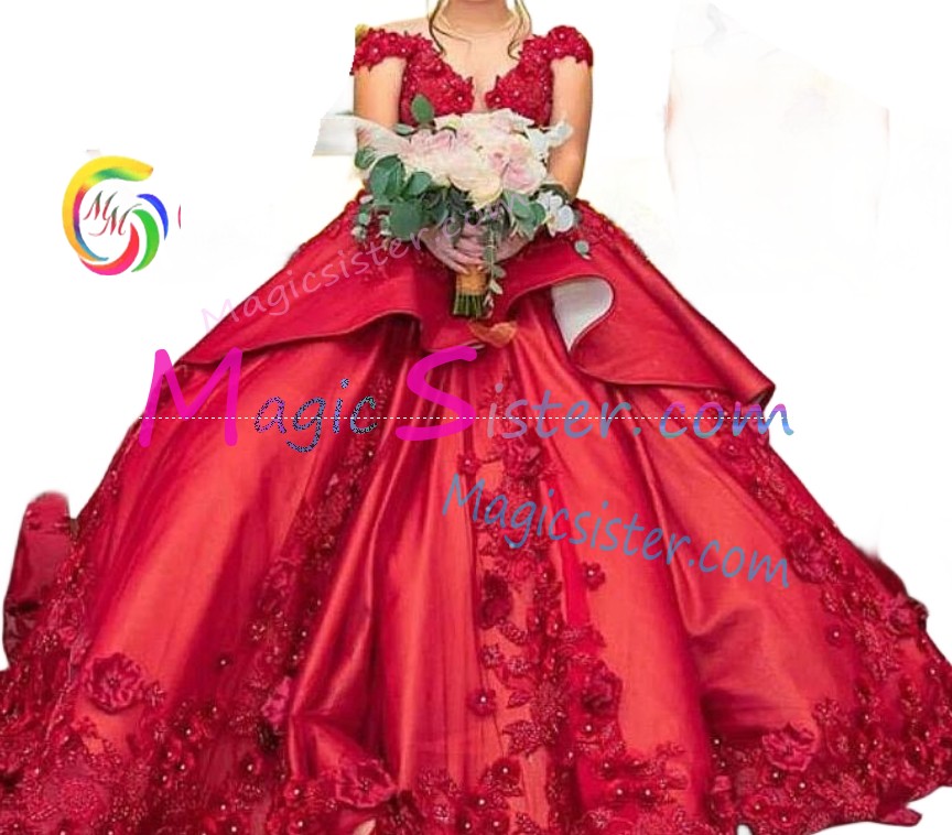 Red Luxurious Elegant Fashionable Quinceanera Dress