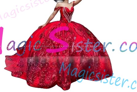 Red Luxurious Elegant Fashionable Quinceanera Dress