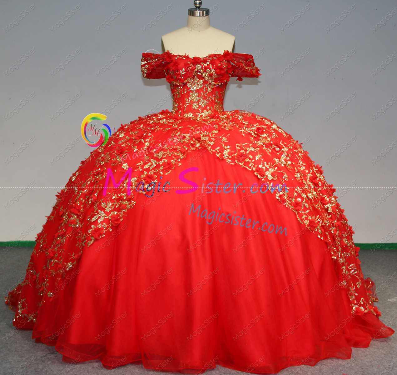 Red Luxurious Elegant Fashionable Quinceanera Dress