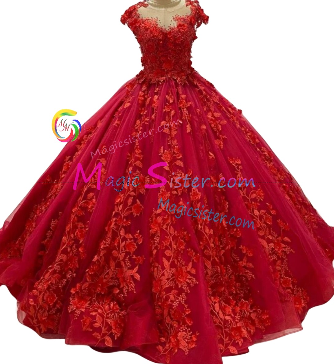 Red Luxurious Elegant Fashionable Quinceanera Dress